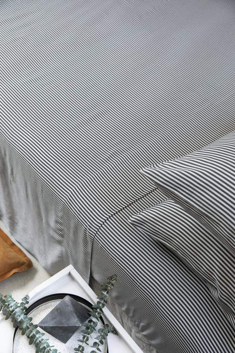 Ettitude Bedding Double Bamboo Lyocell Duvet Cover (Grey stripe)
