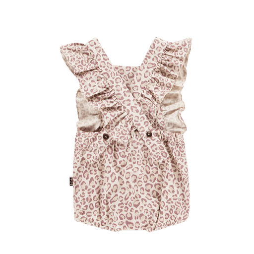 House of Jamie Dresses & Overalls Baby Ruffled Salopette Orchid Leopard