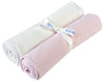 Under The Nile Swaddles & Blankets Swaddle Blanket 2 Pack (Pink & Off-White)