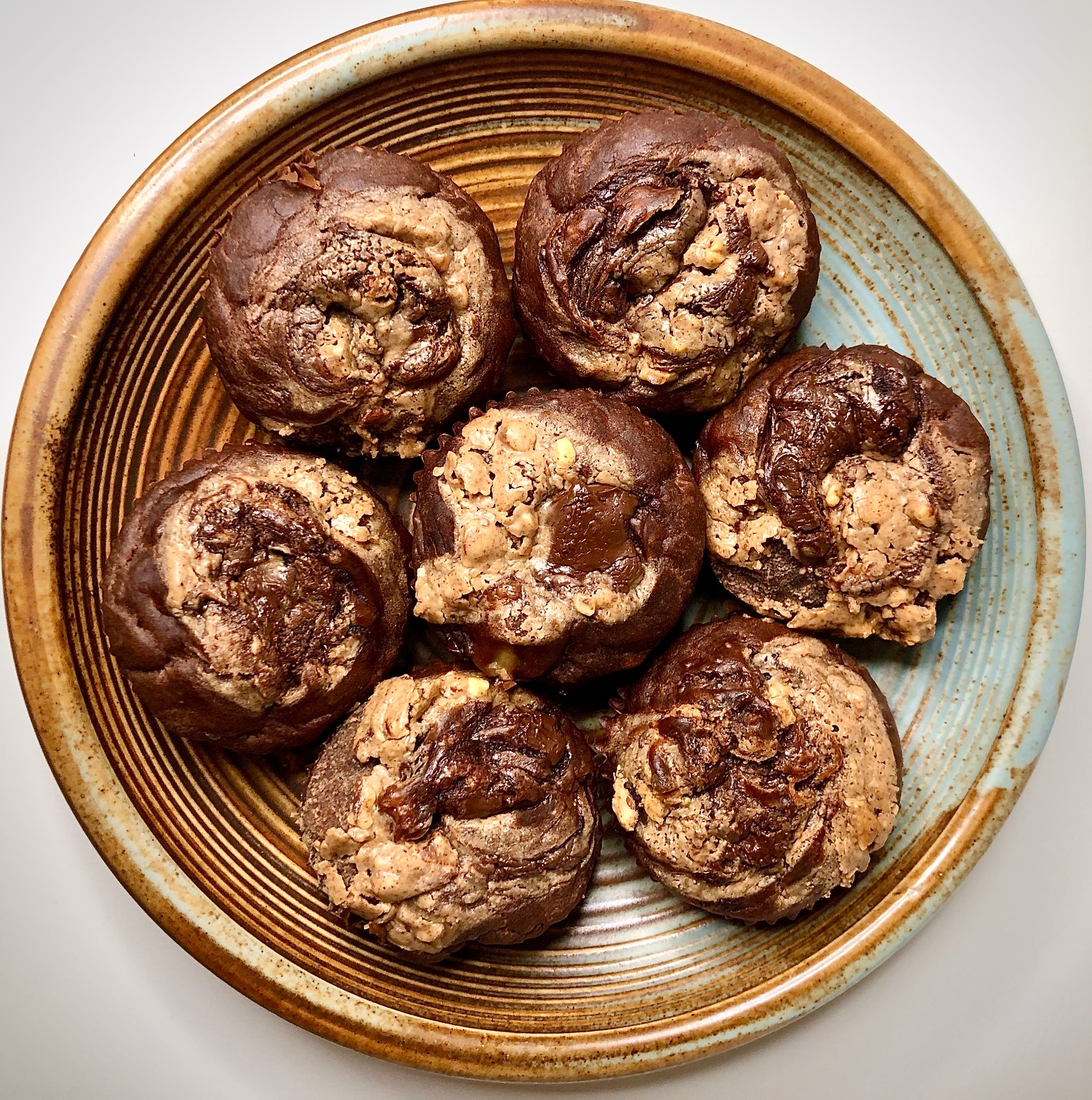 Chocolate Banana Muffins with Almond Butter and Tiger Nut Swirls by @SincerelyAline - KIRR