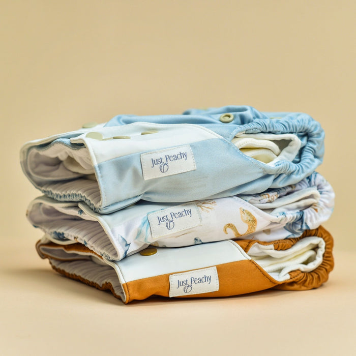 One Size Cloth Diapers 3-Pack Nature Collection - Just Keep Swimming