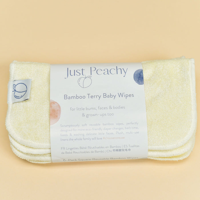 Bamboo Terry Reusable Baby Wipes 6-Pack