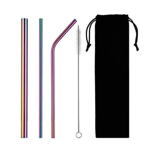Ecoimpakt Drinkware Stainless Steel Straws Kit (Rainbow)