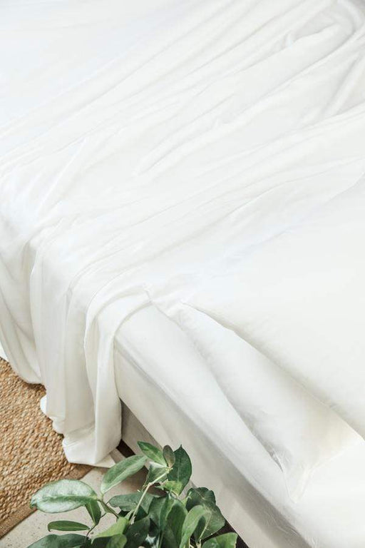 Ettitude Bedding Single Bamboo Lyocell Flat Sheet (White)