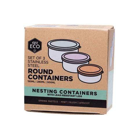 Ever Eco Food Storage Round Nesting Containers Pastel (3 Pcs set)