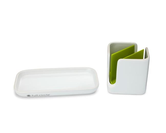 Full Circle Kitchenware Stash Modular Ceramic Sink Caddy (White)