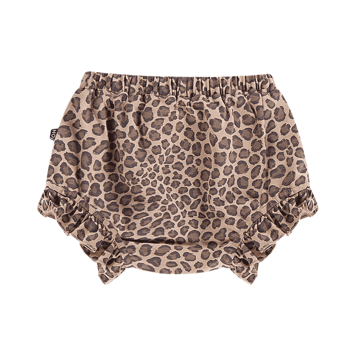House of Jamie Bottoms Ruffled Shorts Caramel Leopard