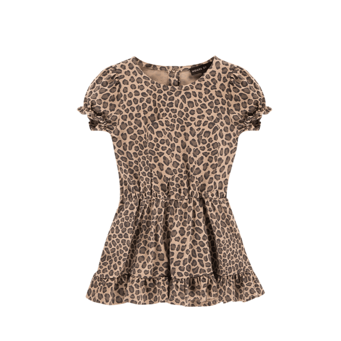 House of Jamie Dresses & Overalls Frill Dress Caramel Leopard