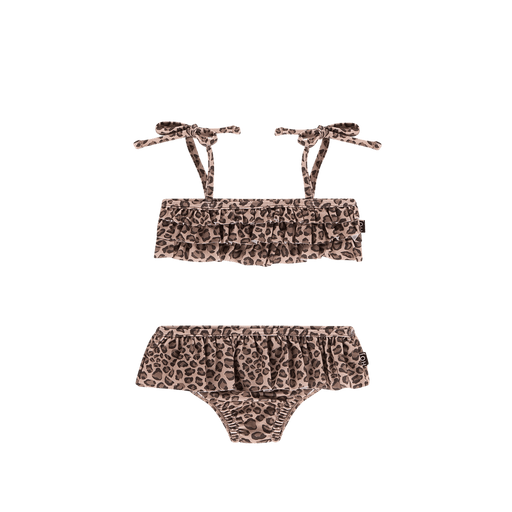 House of Jamie Swimwear Fringe Bikini Caramel Leopard