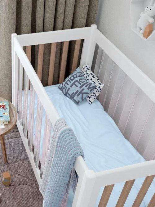 Naked Lab Sleep Bamboo Fitted Cot Sheet (Elsa Blue)