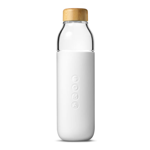Soma Drinkware Glass Water Bottle (White)