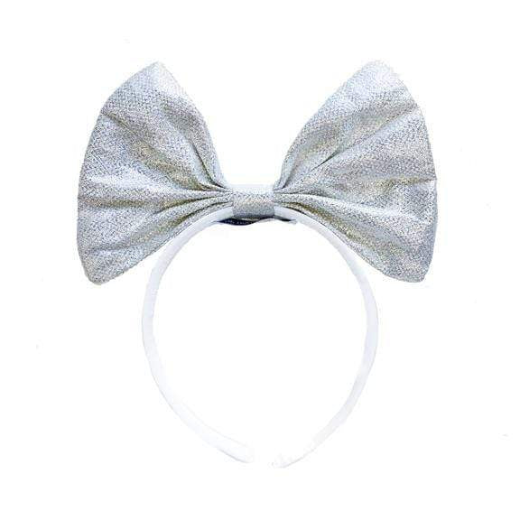 The House of Fox Accessories Big Bow Hairband in Silver