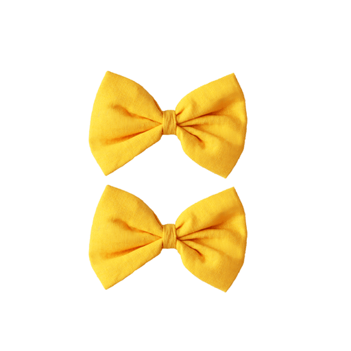 The House of Fox Accessories Bow Clips in Yellow