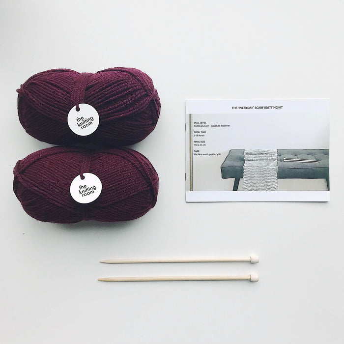 The Knitting Room Accessories Red Wine The Everyday Scarf