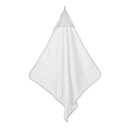 Under The Nile Hankies & Towels Deluxe Hooded Towel in Grey Stripe