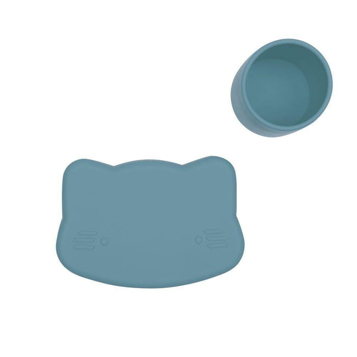 We Might Be Tiny Kid's Tableware Cat Snackie In Blue Dusk