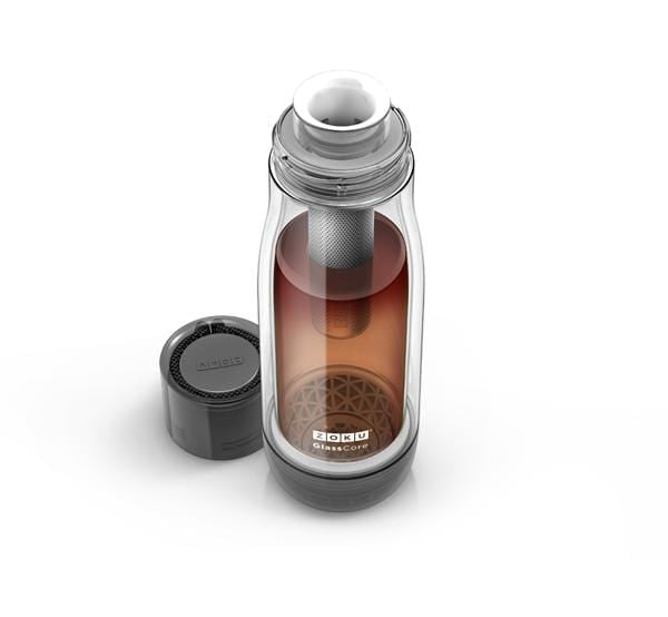 Zoku Drinkware Glass Core Bottle & Tea Infuser