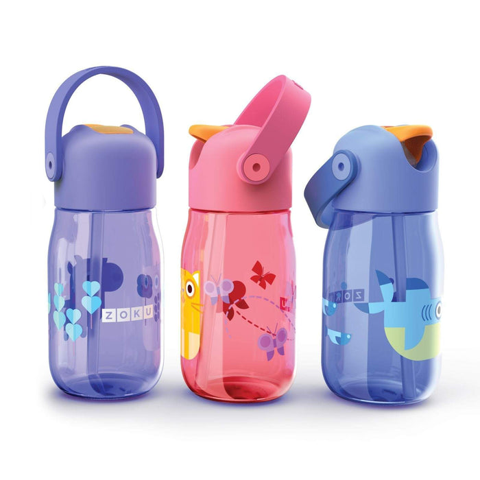 Zoku Kid's Drinkware Kids Flip Straw Bottle (Pink)